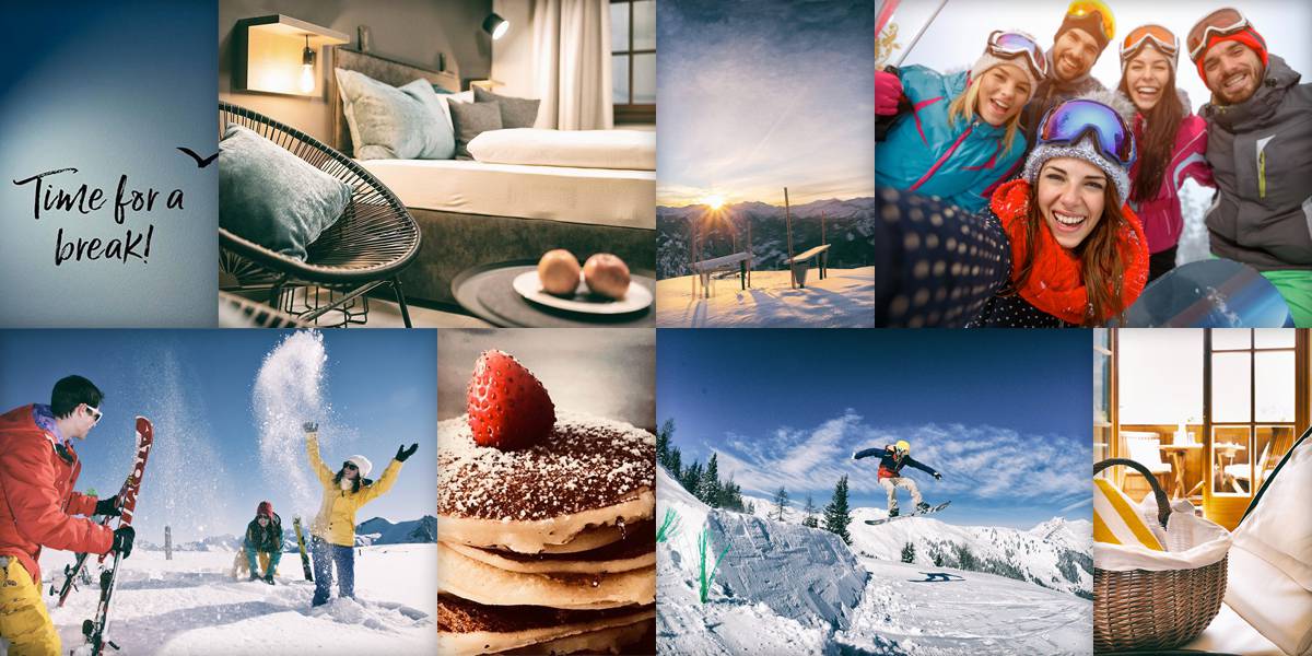 Collage Social Media Instagram Hotel Berg-Leben